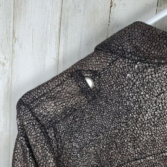 Lucy Paris Moto Jacket Bronze Metallic Size Small - Picture 7 of 11